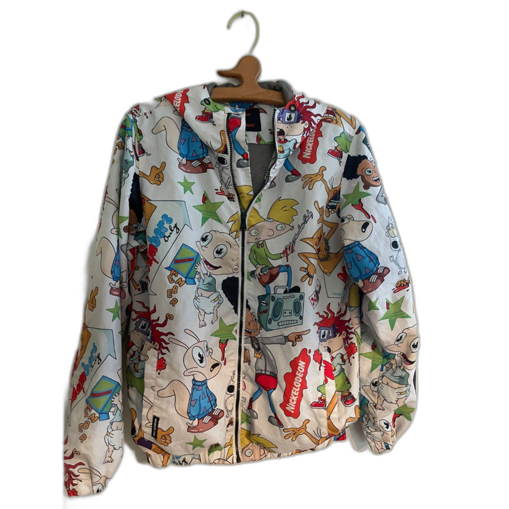 MEMBERS ONLY X Nickelodeon Rugrats ALLOVER Windbreaker Jacket Men’s S 90s